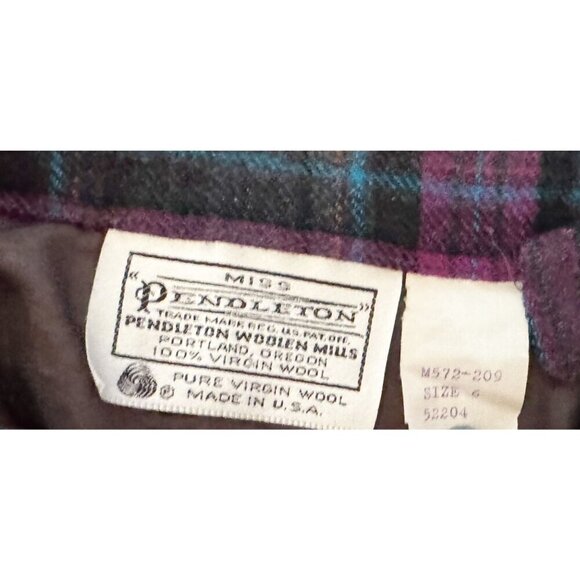 Vintage 1980s Miss Pendleton Wool Plaid Mid Calf Length Skirt Size XS - Picture 5 of 8
